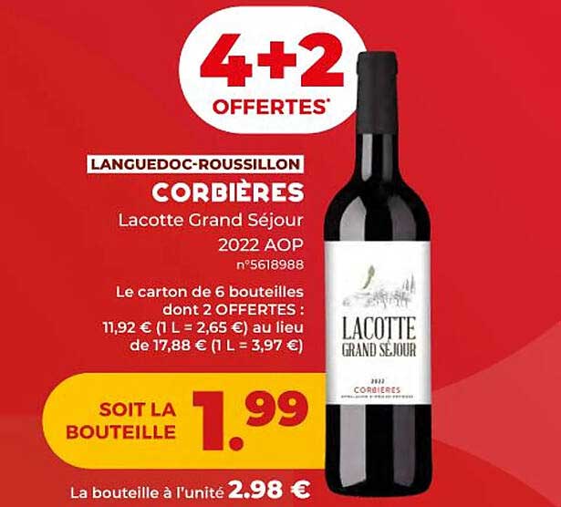 languedoc-roussillon corbières lacotte grand séjour 2022 aop