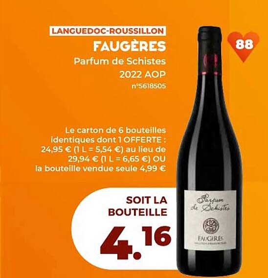 languedoc-roussillon faugères parfum de schistes 2022 aop