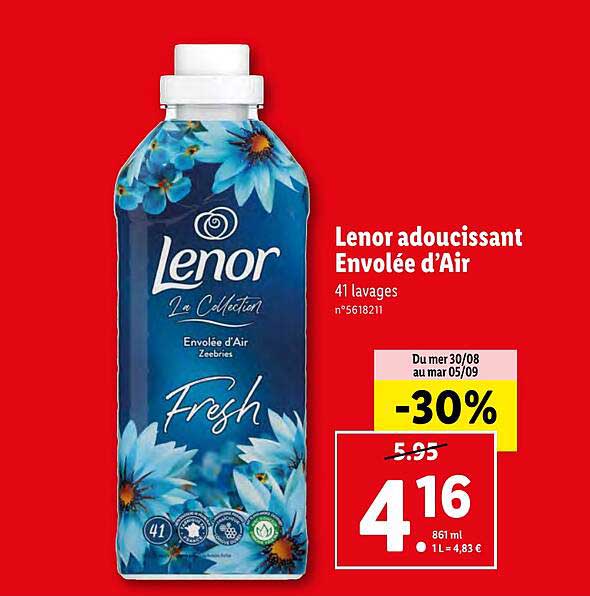 lenor adoucissant envolée d'air