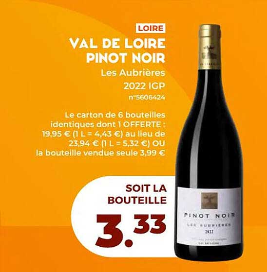 loire val de loire pinot noir les aubrières 2022 igp