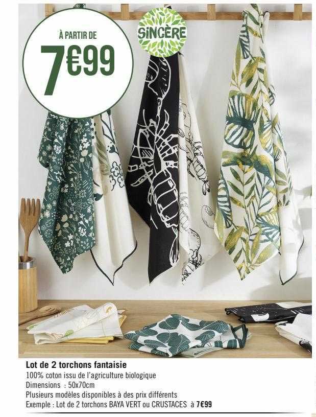 Lot De 2 Torchons Fantaisie Sincère