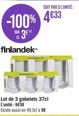 Lot De 3 Gobelets 37 Cl Finlandek^