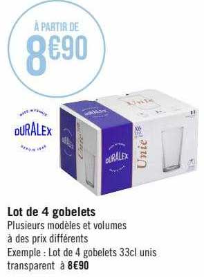Lot De 4 Gobelets Duralex