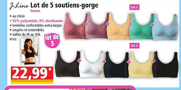 lot de 5 soutiens-gorge j-line