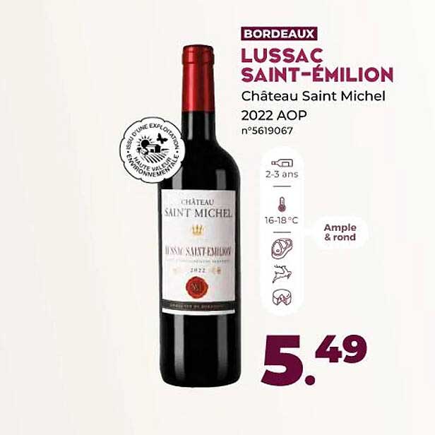 Lussac Saint-émilion Château Saint Michel 2022 Aop