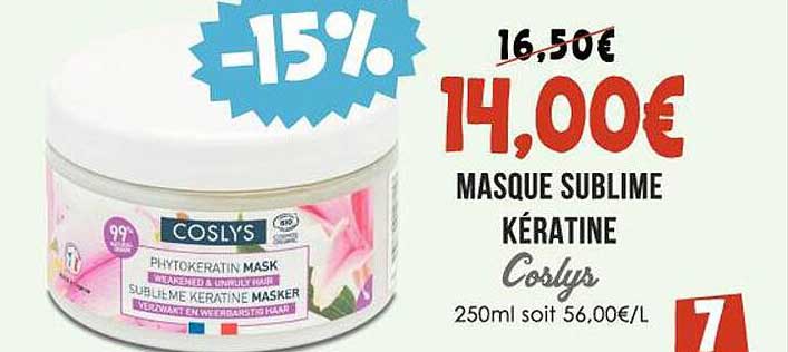 masque sublime kératine coslys