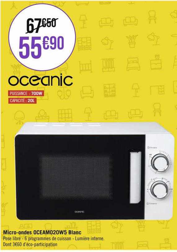micro-ondes oceam020w5 blanc oceanic