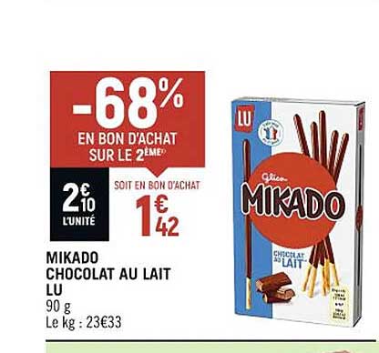 Mikado Chocolat Au Lait Lu