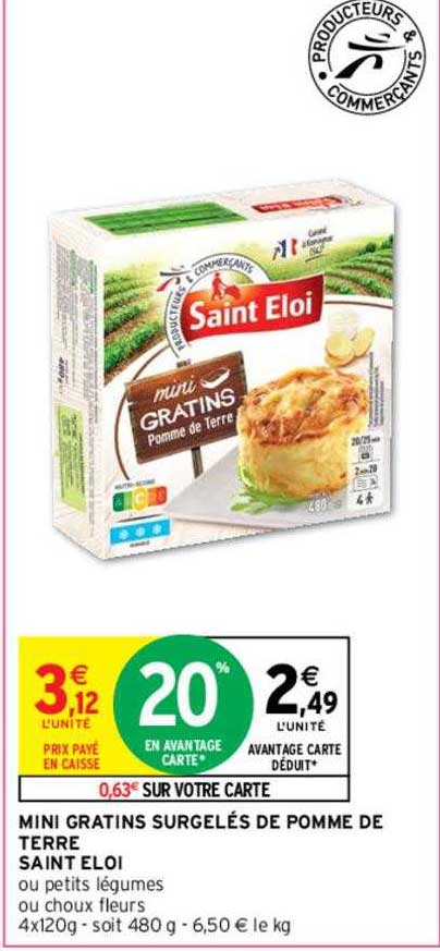 mini gratins surgelés de pomme de terre saint éloi