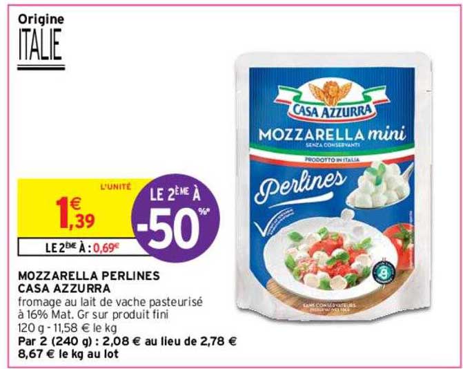 Mozzarella Perlines Casa Azzurra