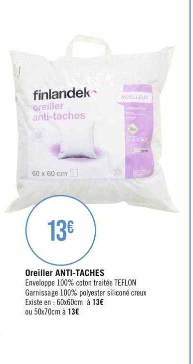 oreiller anti-taches finlandek^