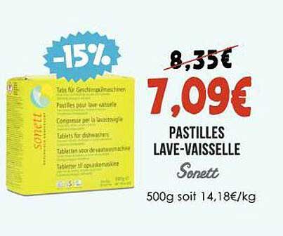 pastille lave-vaisselle sonett