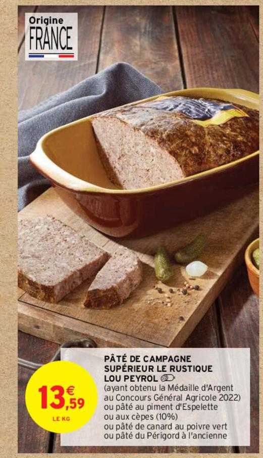 pâté de campagne supérieur le rustique lou peyrol