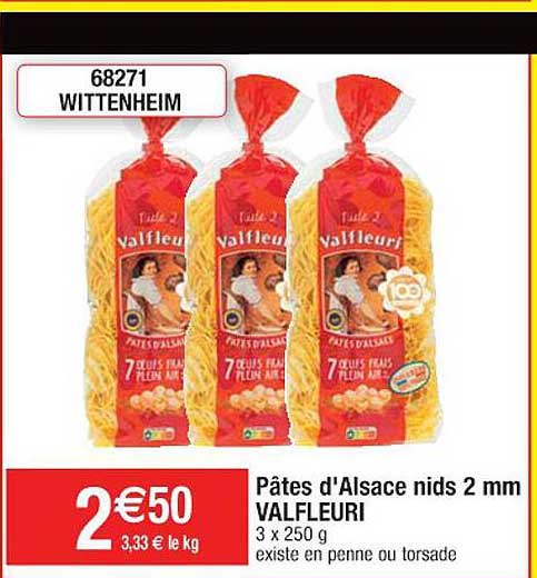 Pâtes D'alsace Nids 2 Mm Valfleuri