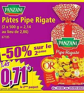 pâtes pipe rigate panzani