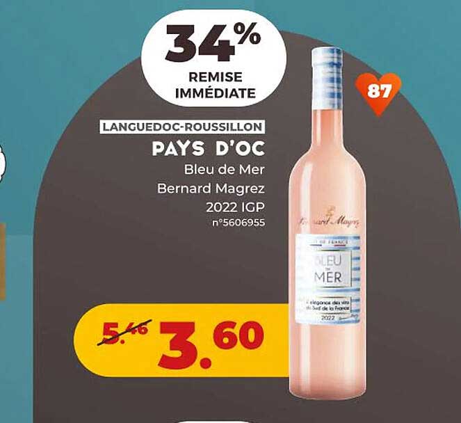 pays d'oc bleu de mer bernard magrez 2022 igp