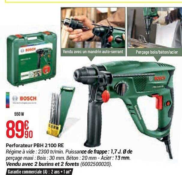 perforateur pbh 2100 re bosch