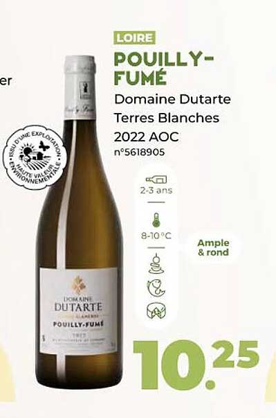 pouilly-fumé domaine dutarte terres blanches 2022 aoc