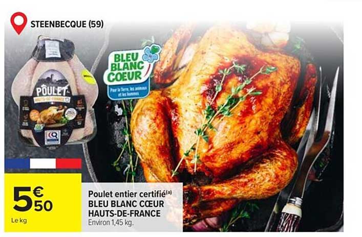 poulet entier certifié bleu blanc cœur hauts-de-france