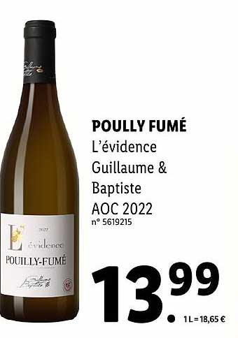 poully fumé l'évidence guillaume & baptiste aoc 2022