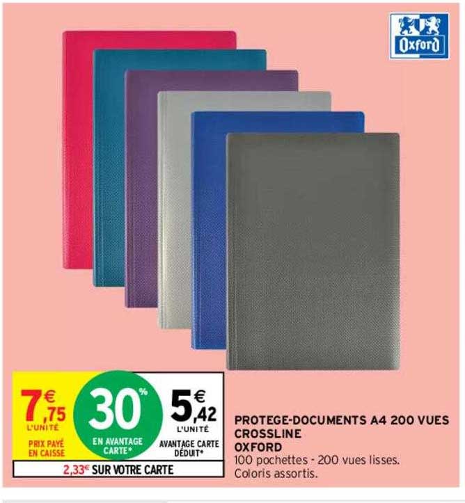 protège-documents A4 200 vues crossline oxford