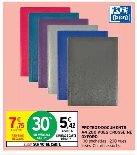 protège-documents a4 200 vues crossline oxford