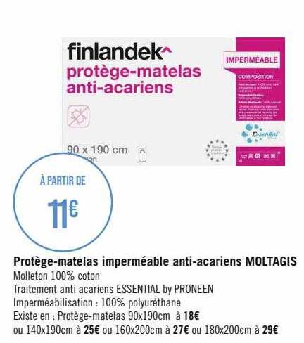protège-matelas imperméable anti-acariens moltagis finlandek^