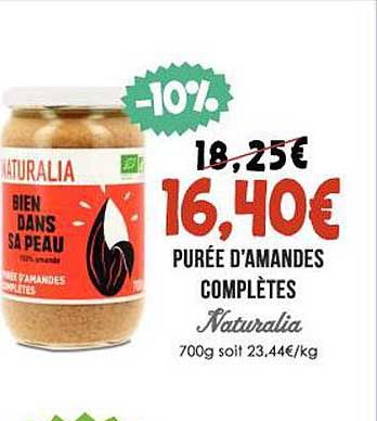 purée d'amandes complètes naturalia