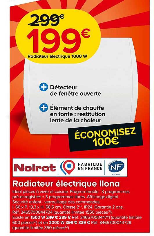 Radiateur électrique Ilona Noirot