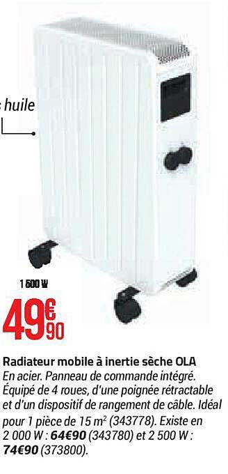 Radiateur Mobile à Inertie Sèche Ola