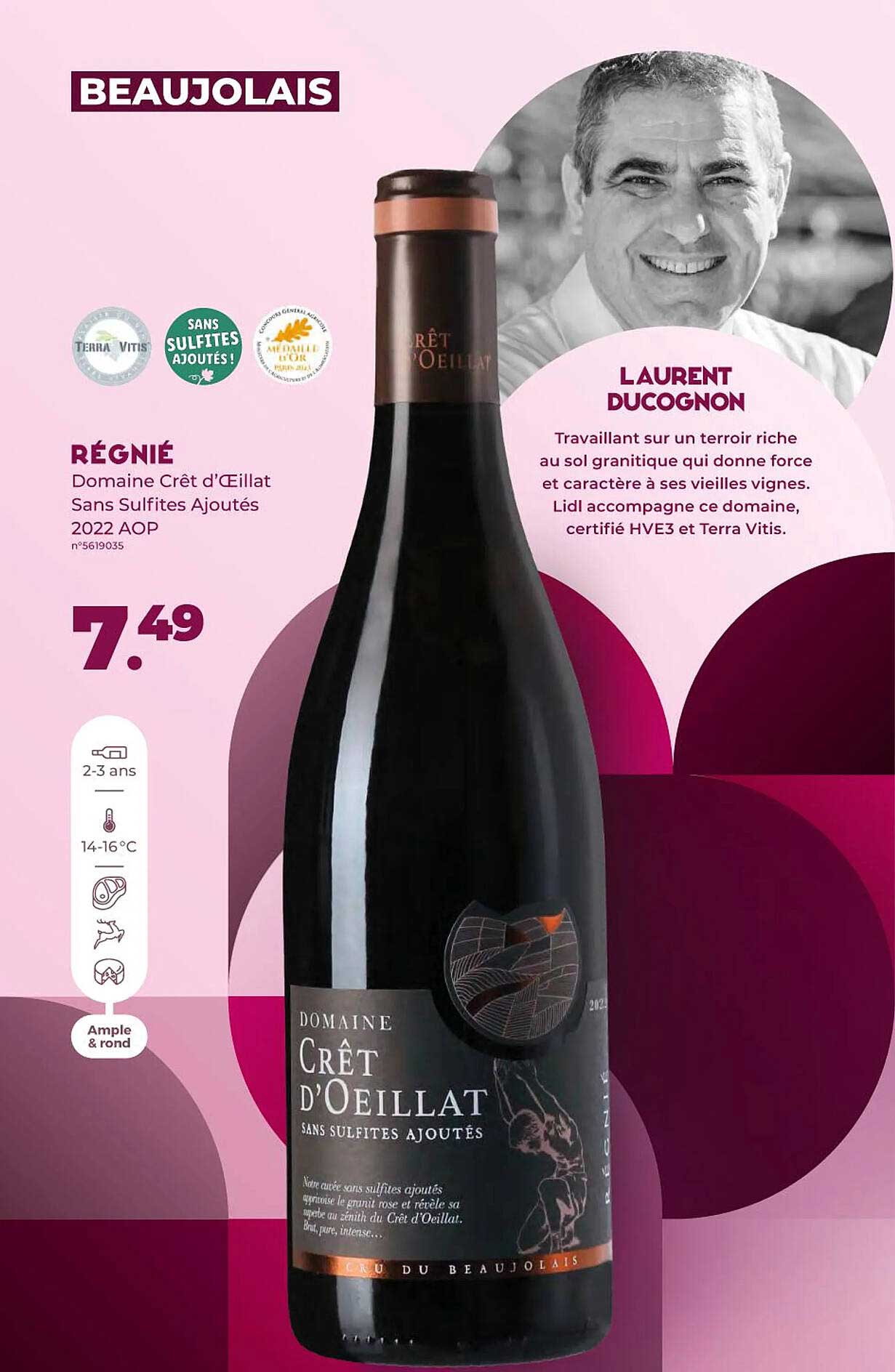 Régnié Domaine Crêt D'oeillat 2022 Aop