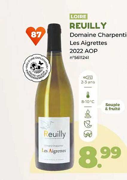 reuilly domaine charpentier les aigrettes 2022 aop