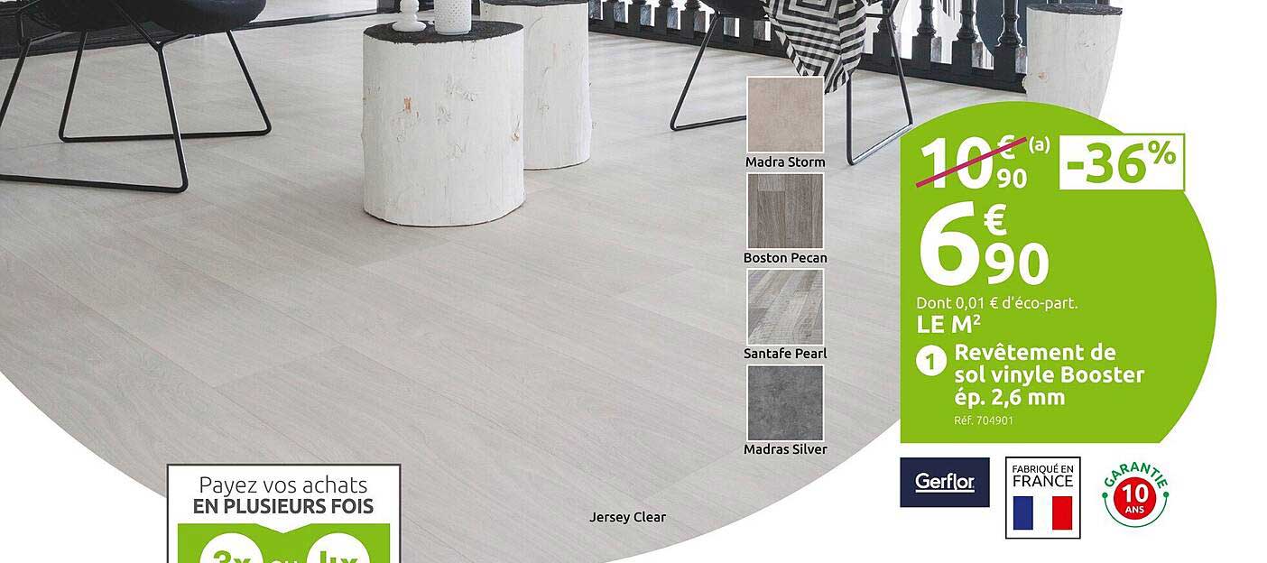 revêtement de sol vinyle booster ép. 2,6 mm