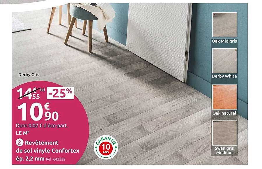 revêtement de sol vinyle confortex ép. 2,2 mm