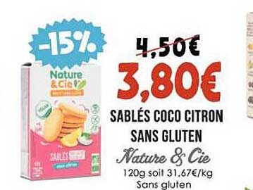 sablés coco citron sans gluten nature & cie
