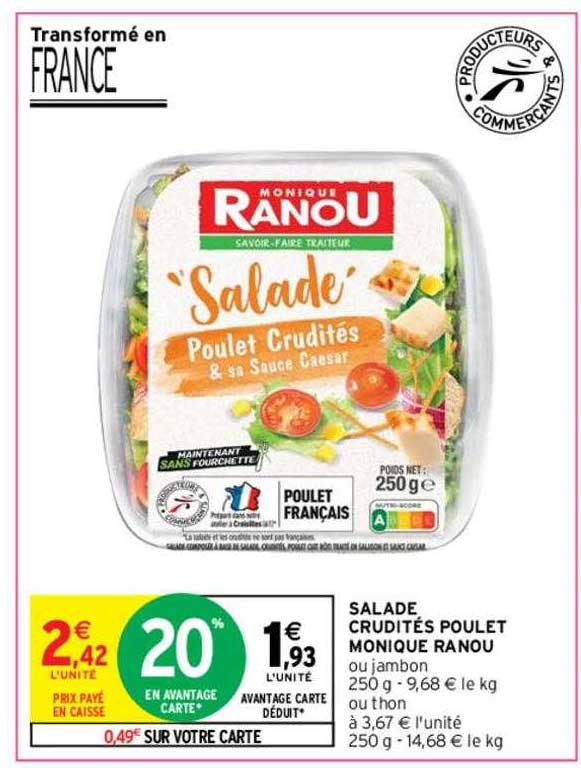 salade crudités poulet monique ranou
