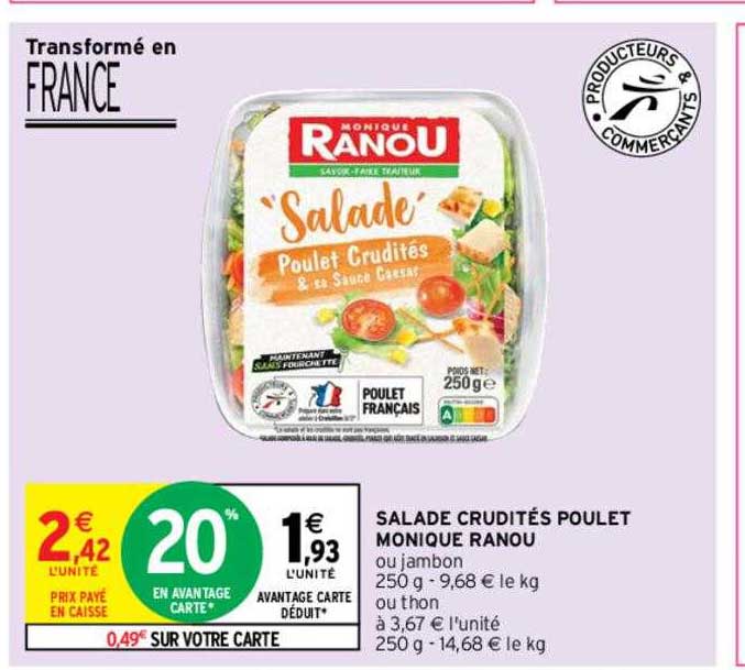 salade crudités poulet monique ranou