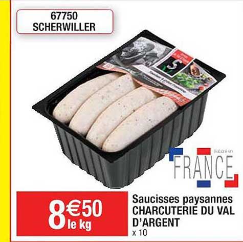 saucisses paysannes charcuterie du val d'argent