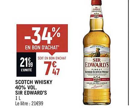scotch whisky 40% vol. sir edward's