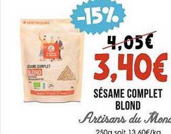 Sésame Complet Blond Artisans Du Monde