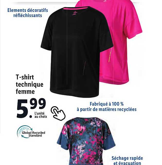 t-shirt technique femme