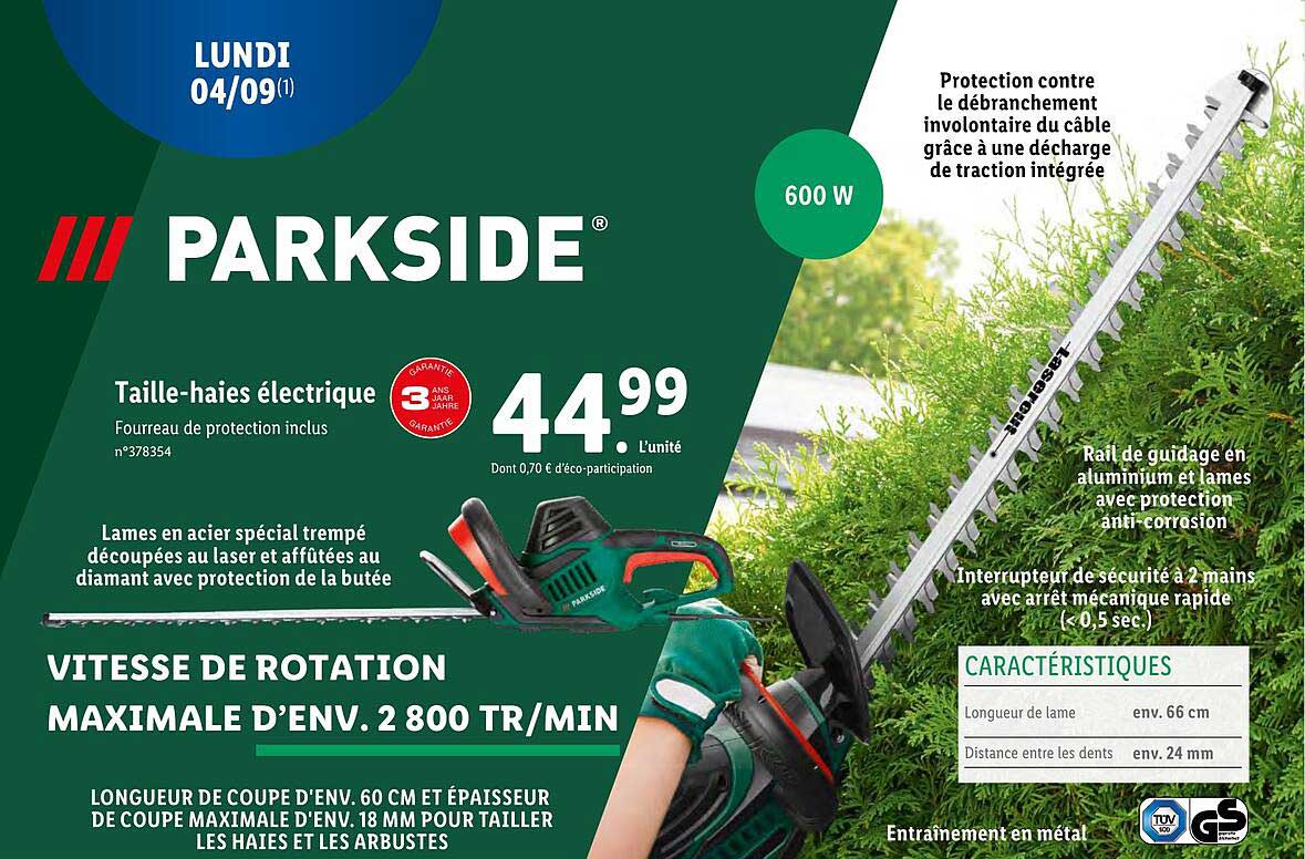 taille-haies électrique parkside