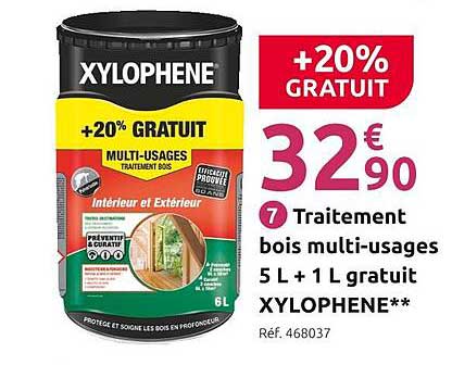 traitement bois multi-usages 5 l + 1 l gratuit xylophène