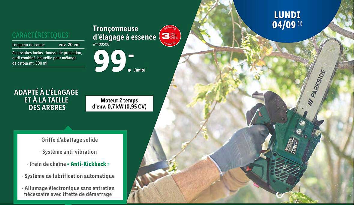 Tronçonneuse D'élagage à Essence Parkside