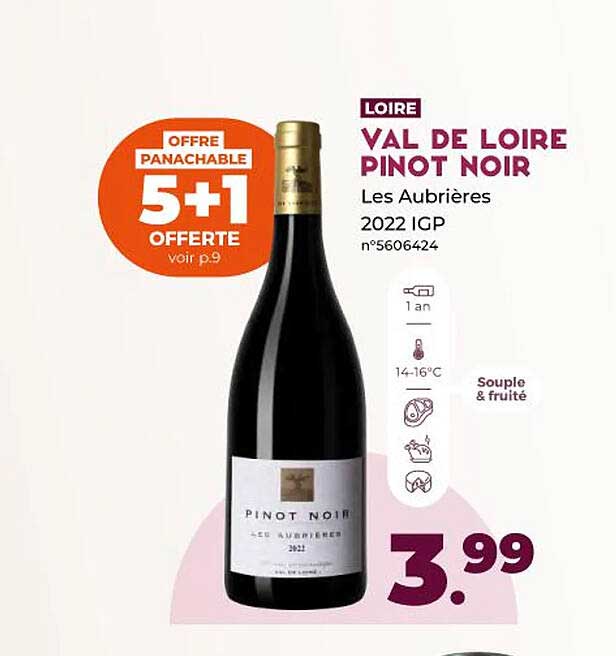 val de loire pinot noir les aubrières 2022 igp