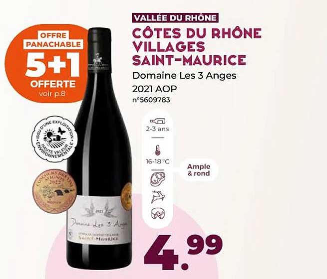 Valée Du Rhône Côes Du Rhône Villages Saint-maurice Domaine Les 3 Anges 2021 Aop