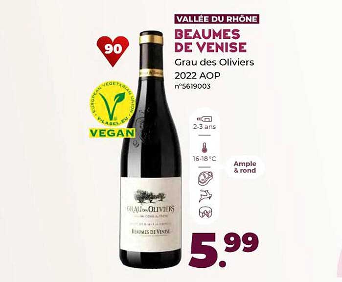 vallée du rhône beaumes de venise grau des oliviers 2022 aop