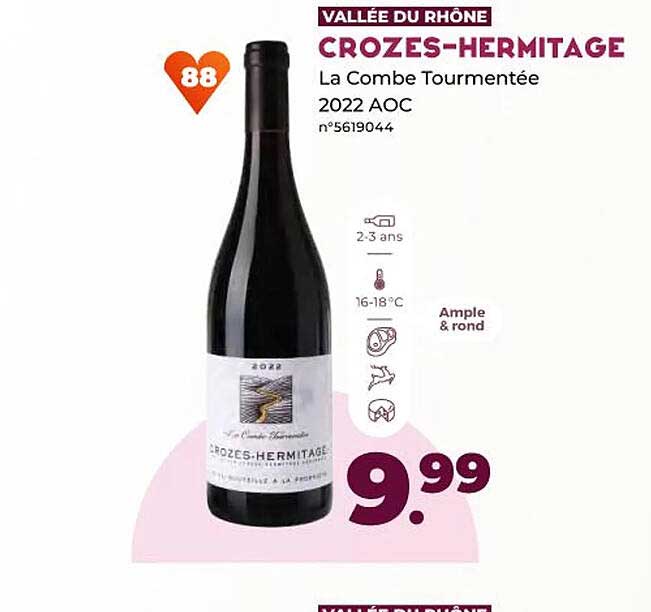 vallée du rhône crozes-hermitage la combe tourmentée 2022 aoc