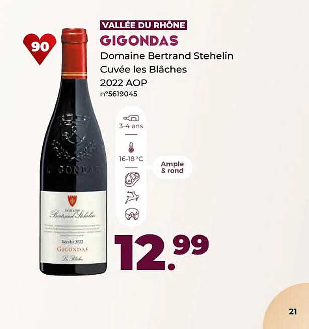 vallée du rhône gigondas domaine bertrand stehelin cuvée les blâches 2022 aop