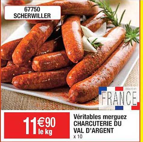véritables merguez charcuterie du val d'argent